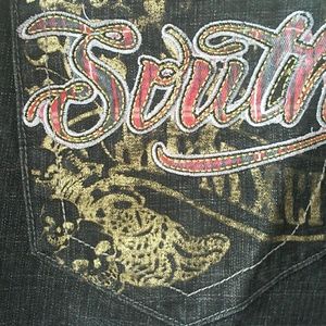 Mens Sz 29 Waist South Pole Gray Black Denim